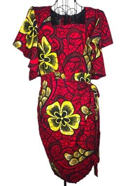 Custom Handmade Ankara African Wax Print Dress S/M